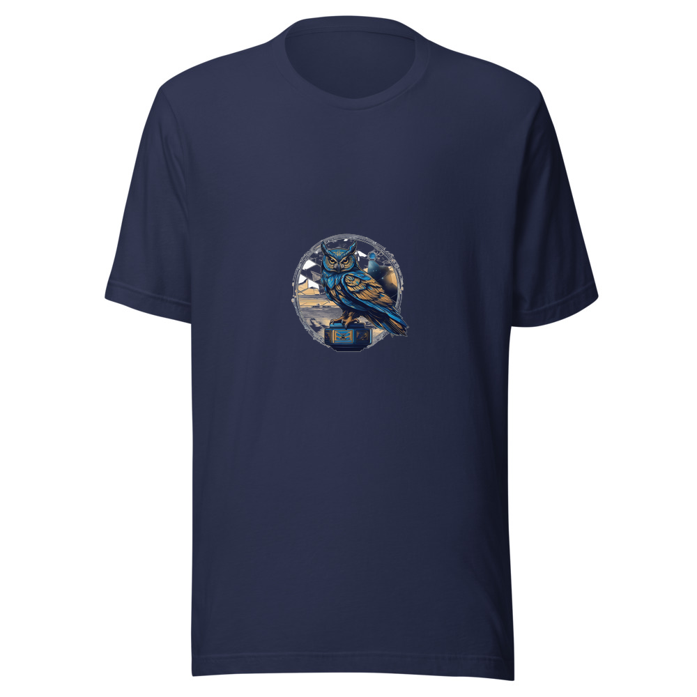Navy T-Shirt with print art