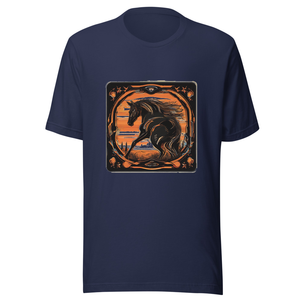 Navy T-Shirt with print art