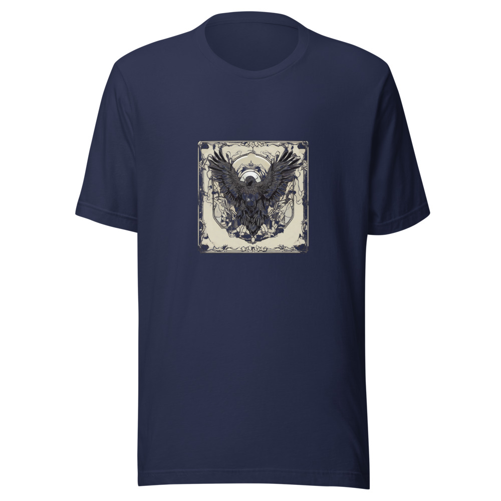 Navy T-Shirt with print art