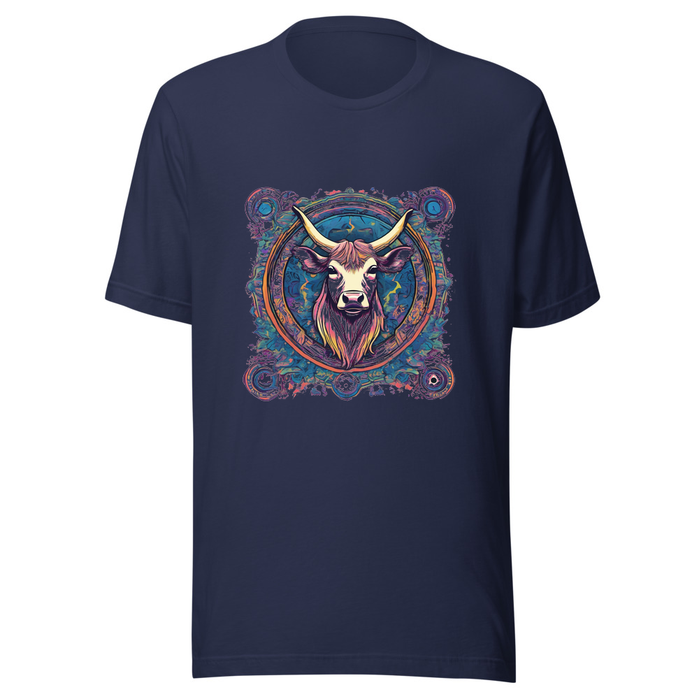 Navy T-Shirt with print art