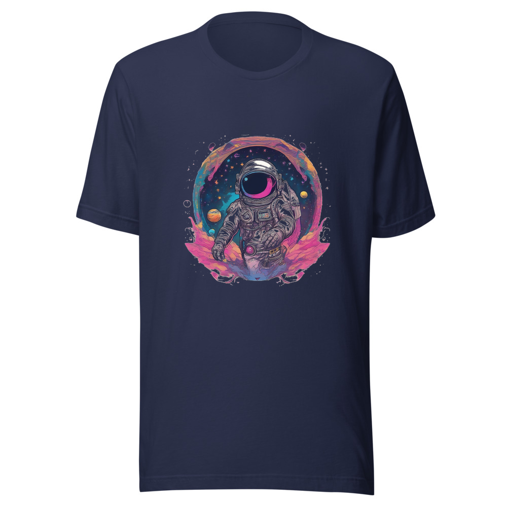 Navy T-Shirt with print art