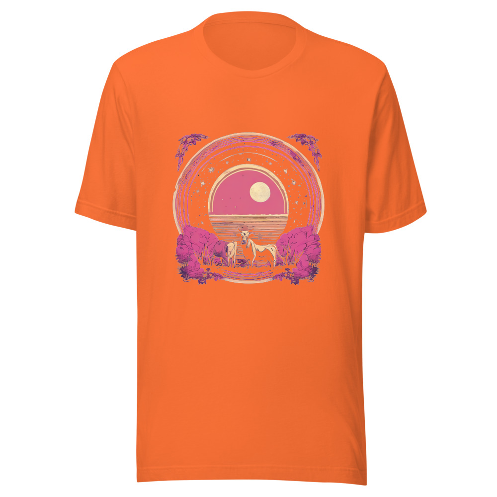 Orange T-Shirt with print art