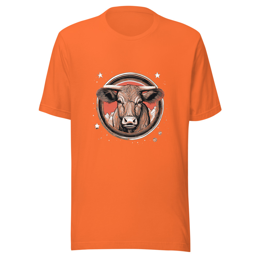 Orange T-Shirt with print art