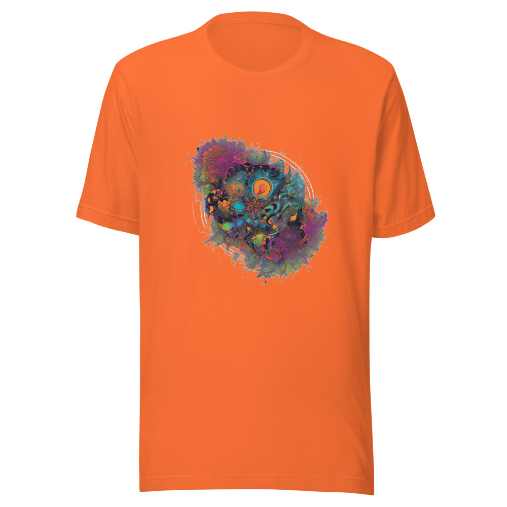 Orange T-Shirt with print art