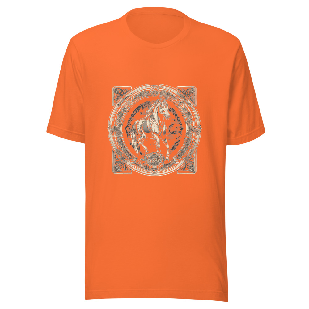 Orange T-Shirt with print art