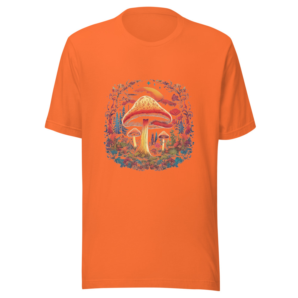 Orange T-Shirt with print art