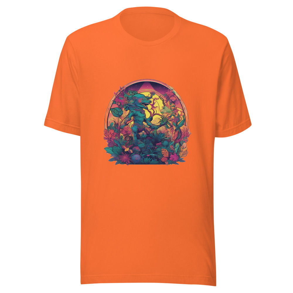 Orange T-Shirt with print art