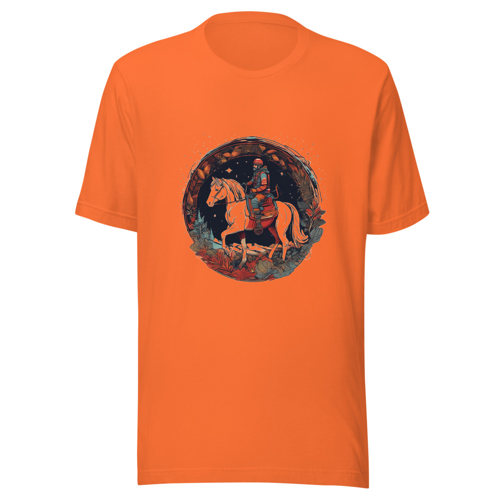 Orange T-Shirt with print art