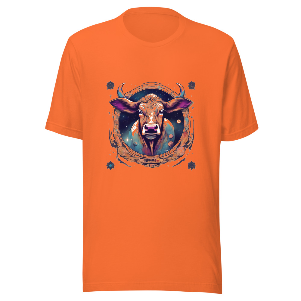 Orange T-Shirt with print art