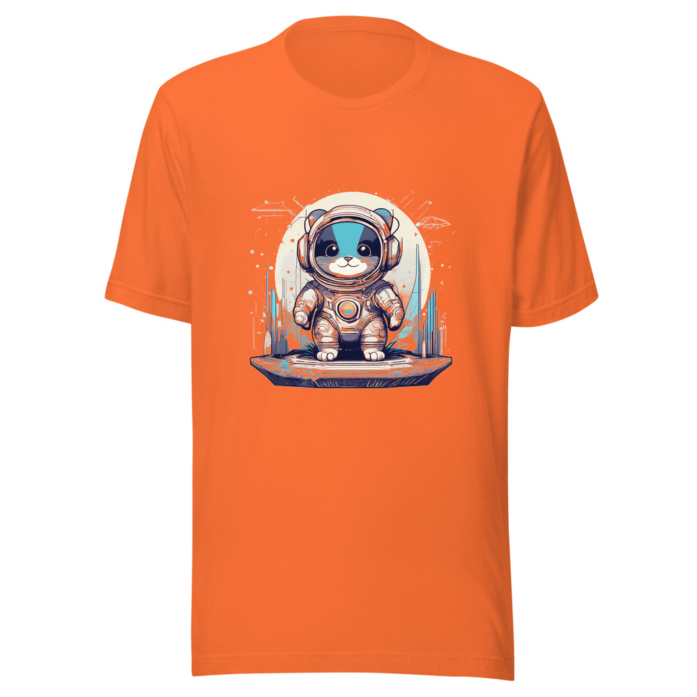 Orange T-Shirt with print art