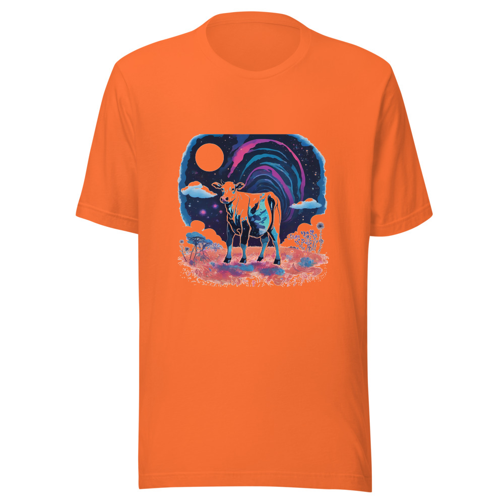 Orange T-Shirt with print art