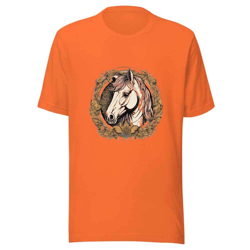 Orange T-Shirt with print art