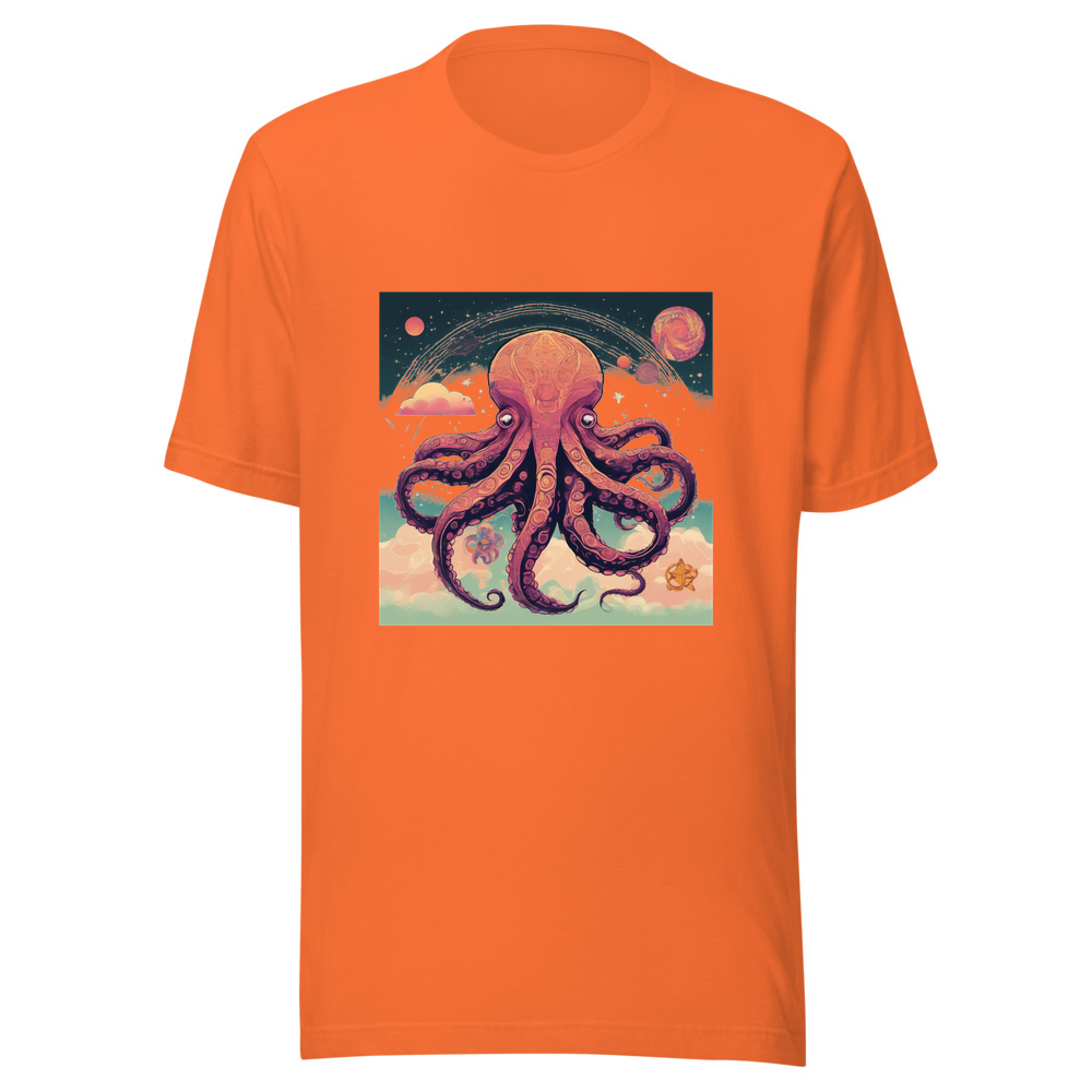Orange T-Shirt with print art
