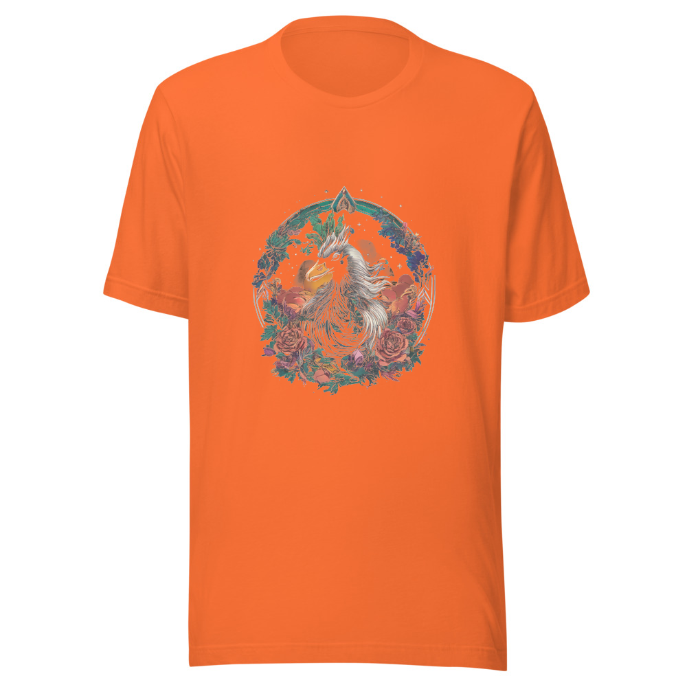 Orange T-Shirt with print art