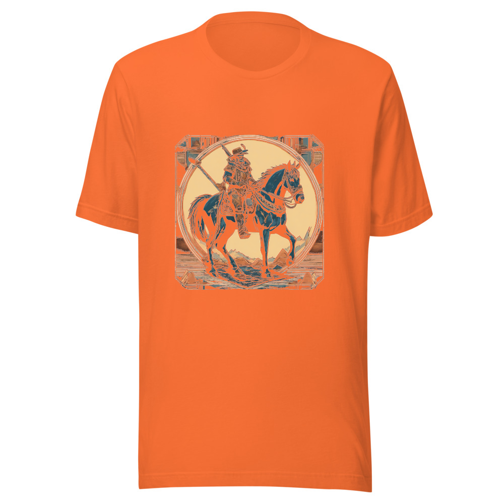 Orange T-Shirt with print art