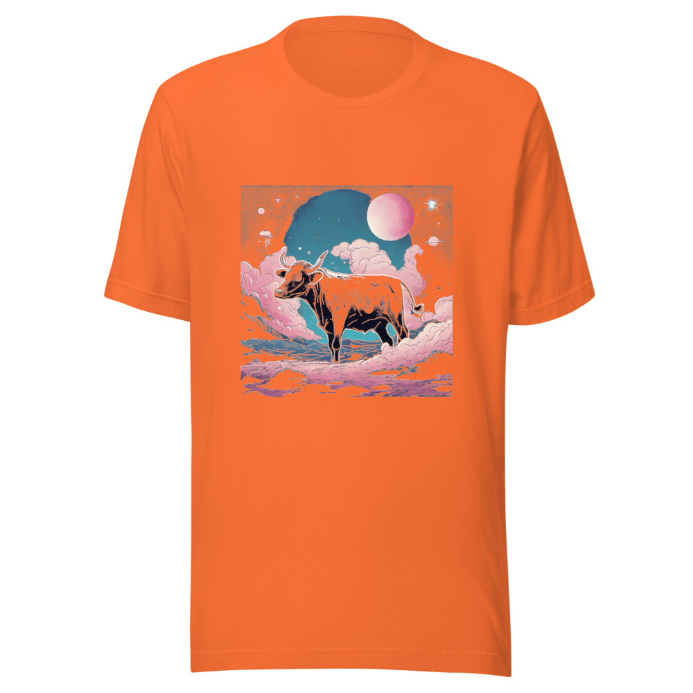 Orange T-Shirt with print art
