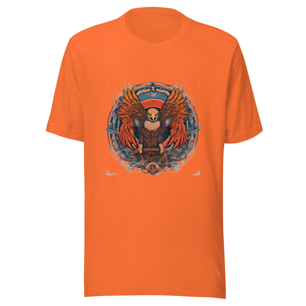Orange T-Shirt with print art