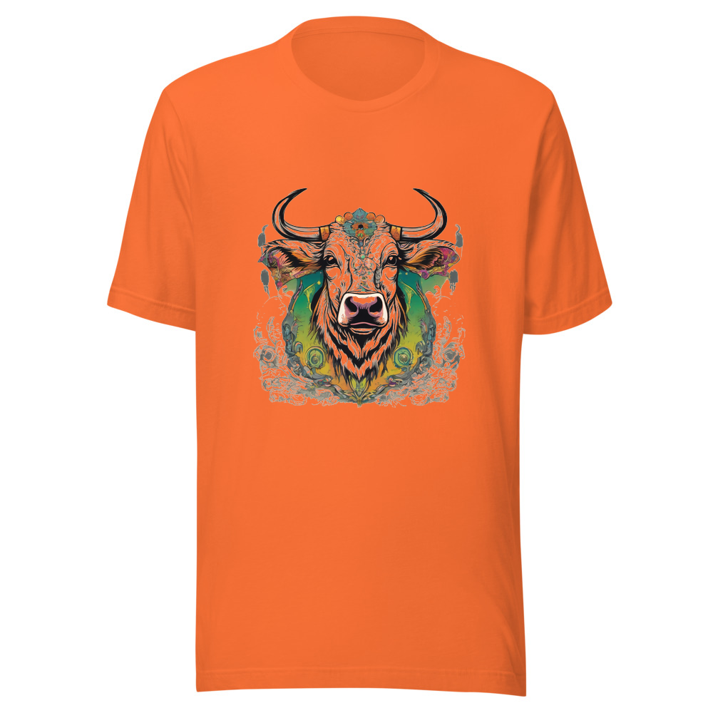 Orange T-Shirt with print art