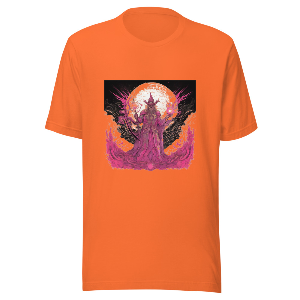 Orange T-Shirt with print art