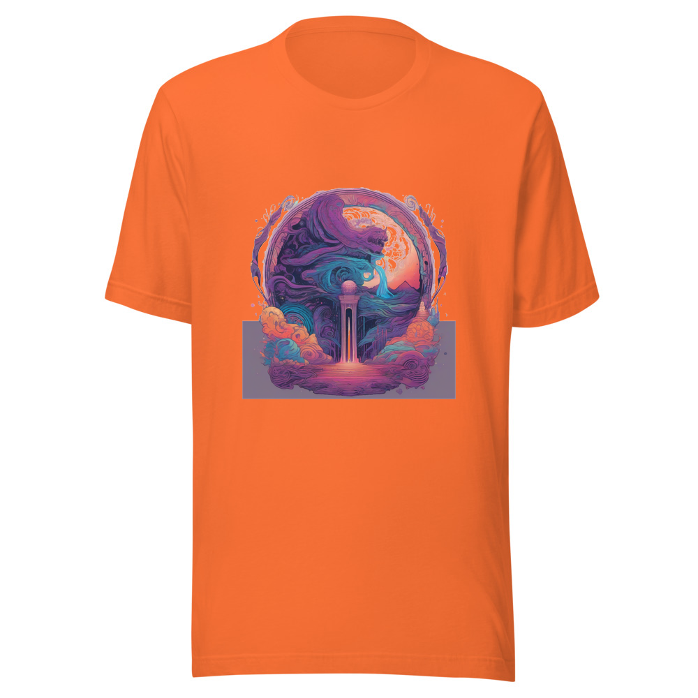 Orange T-Shirt with print art