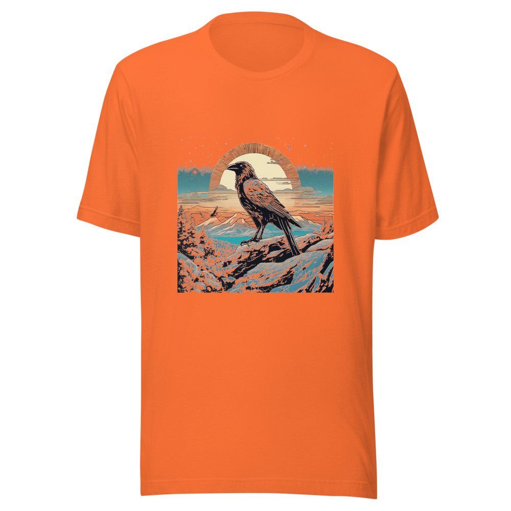 Orange T-Shirt with print art