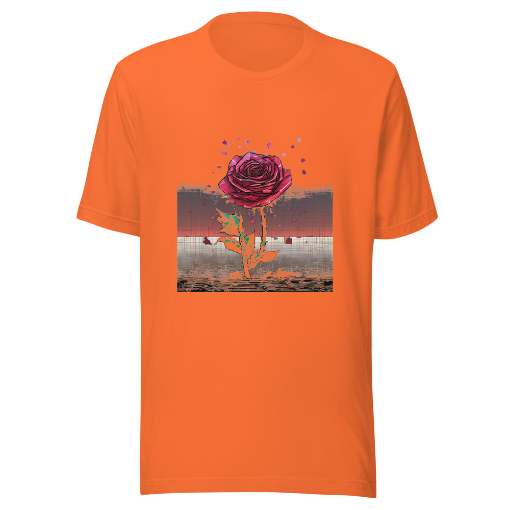 Orange T-Shirt with print art
