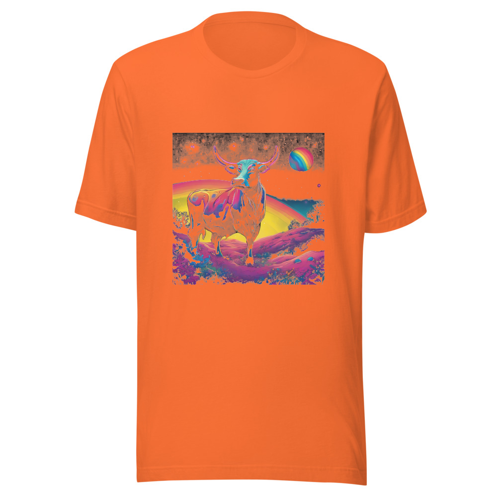 Orange T-Shirt with print art