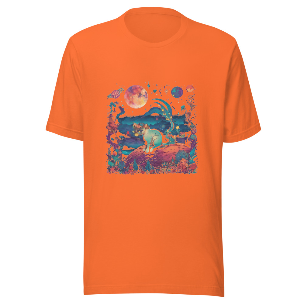 Orange T-Shirt with print art