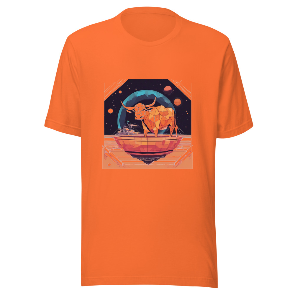 Orange T-Shirt with print art