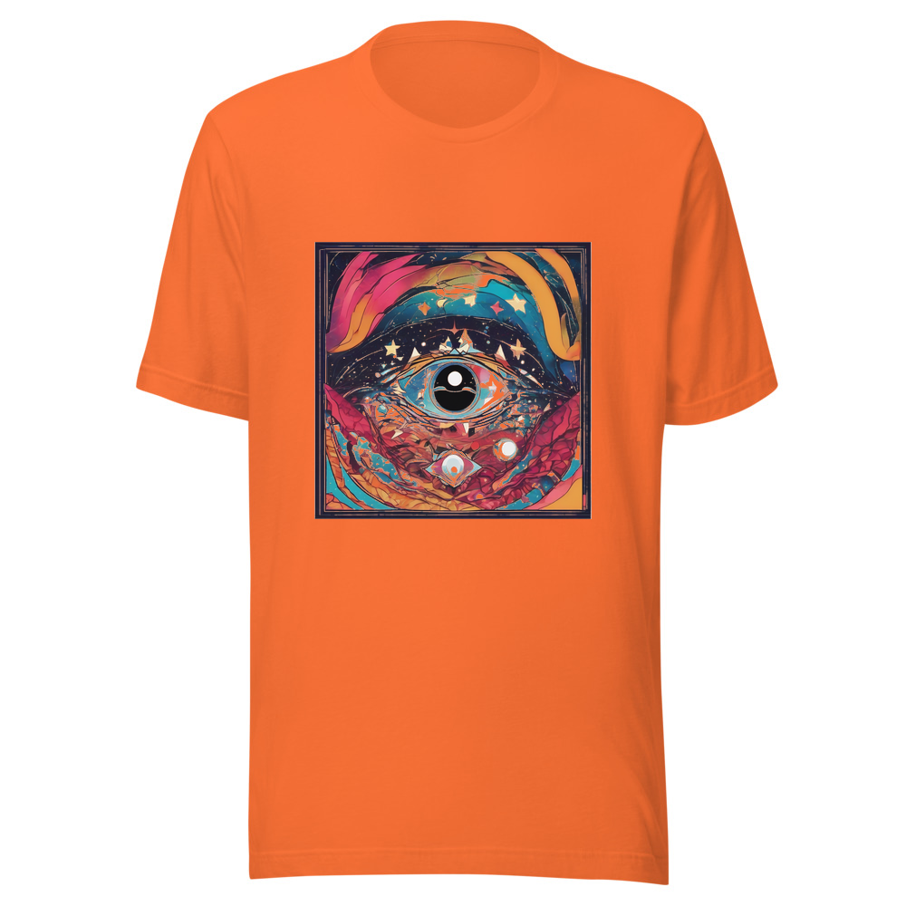 Orange T-Shirt with print art