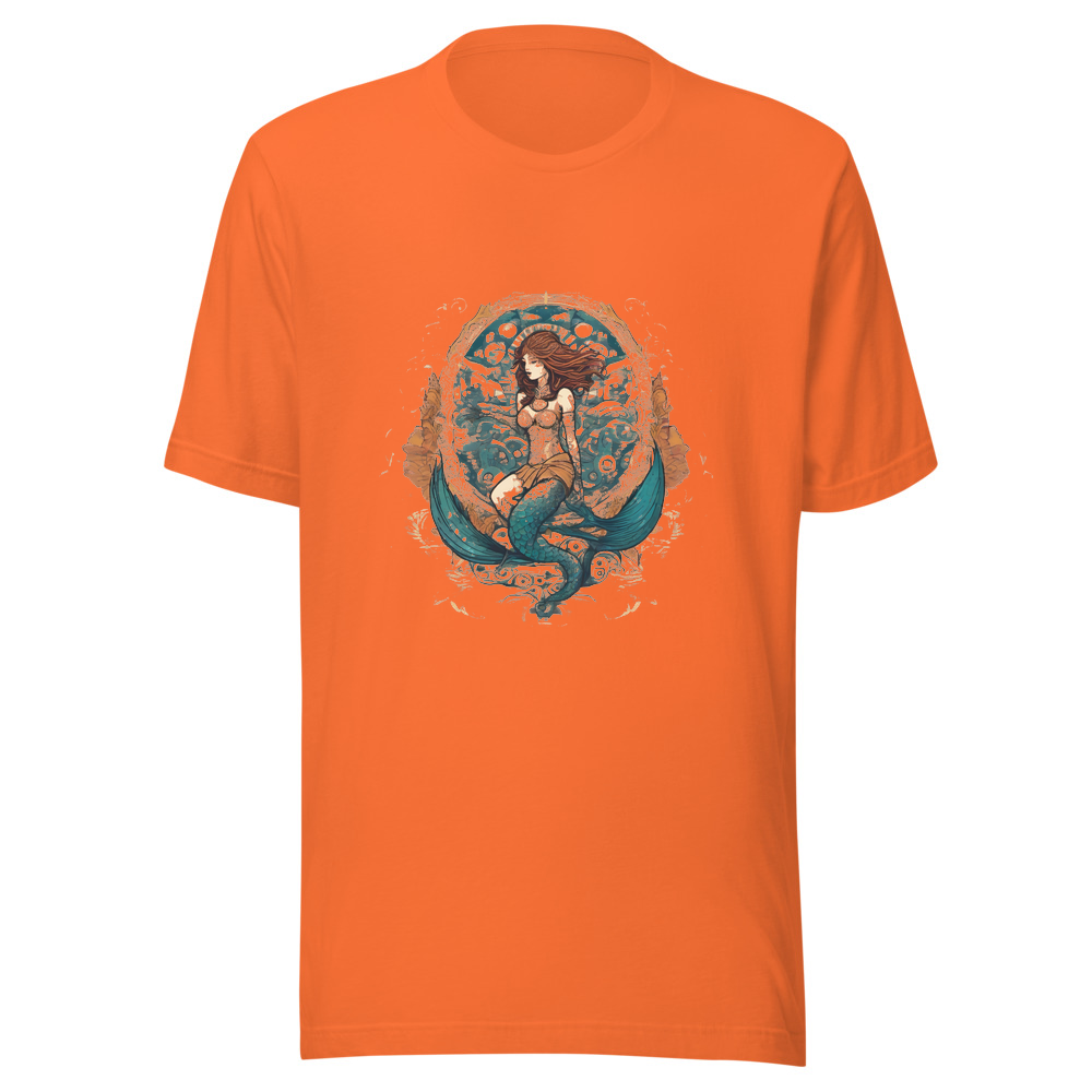 Orange T-Shirt with print art