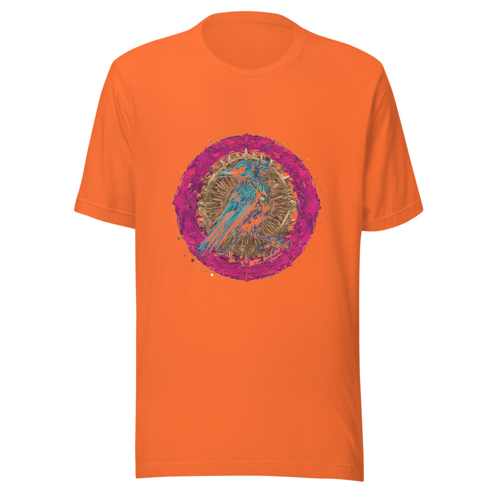 Orange T-Shirt with print art