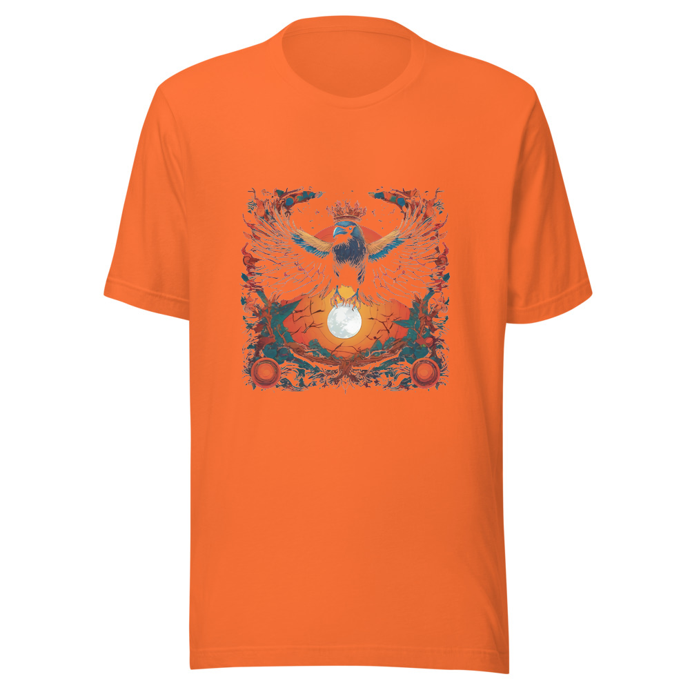 Orange T-Shirt with print art
