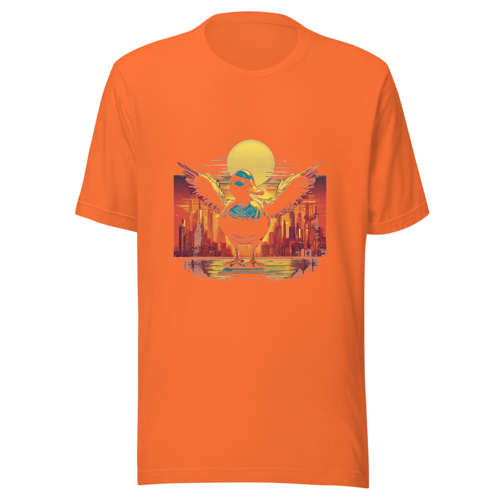 Orange T-Shirt with print art