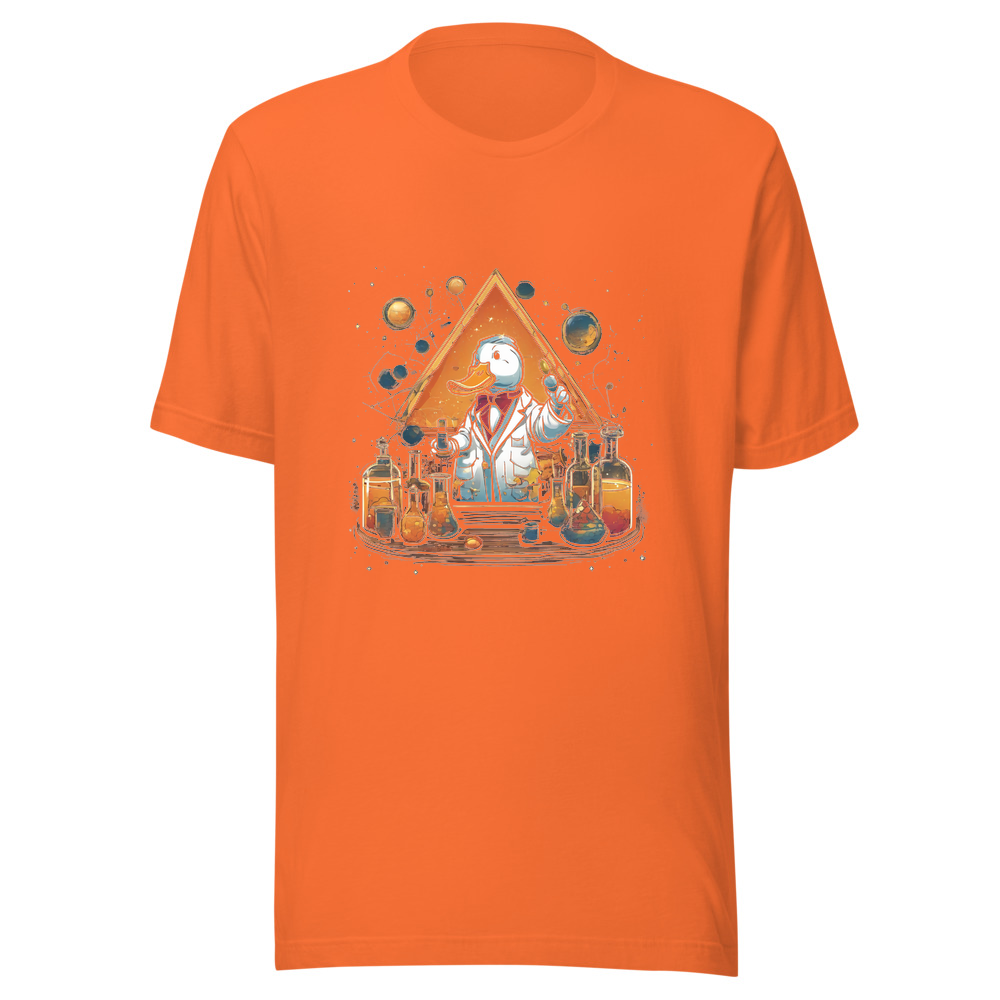 Orange T-Shirt with print art