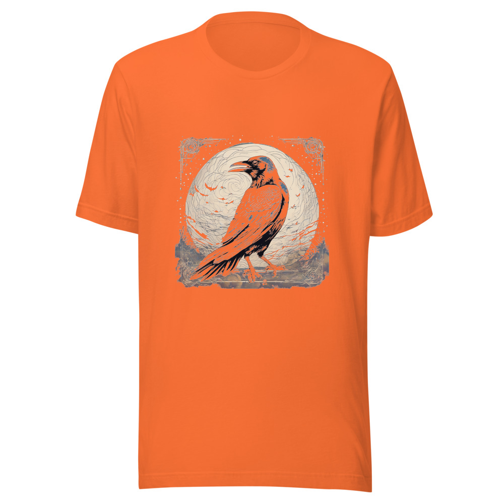 Orange T-Shirt with print art