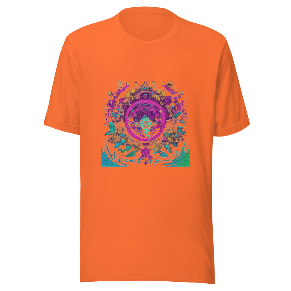 Orange T-Shirt with print art