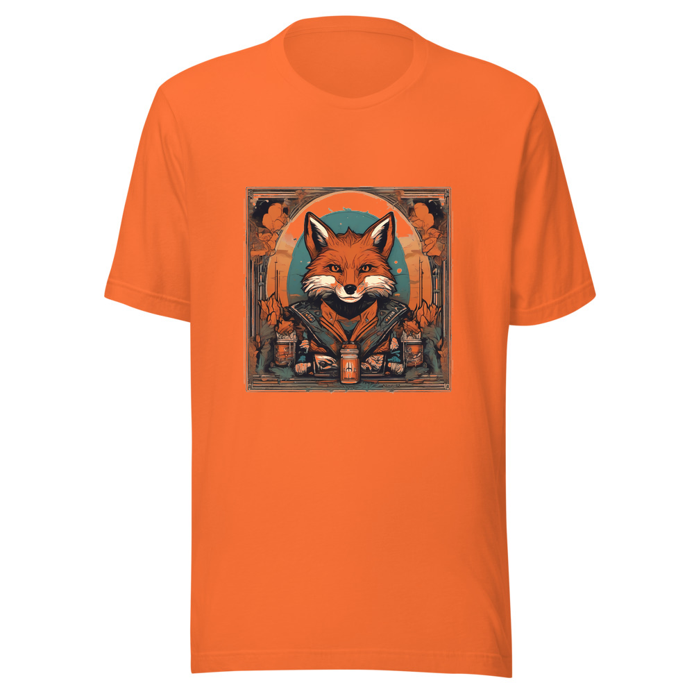 Orange T-Shirt with print art