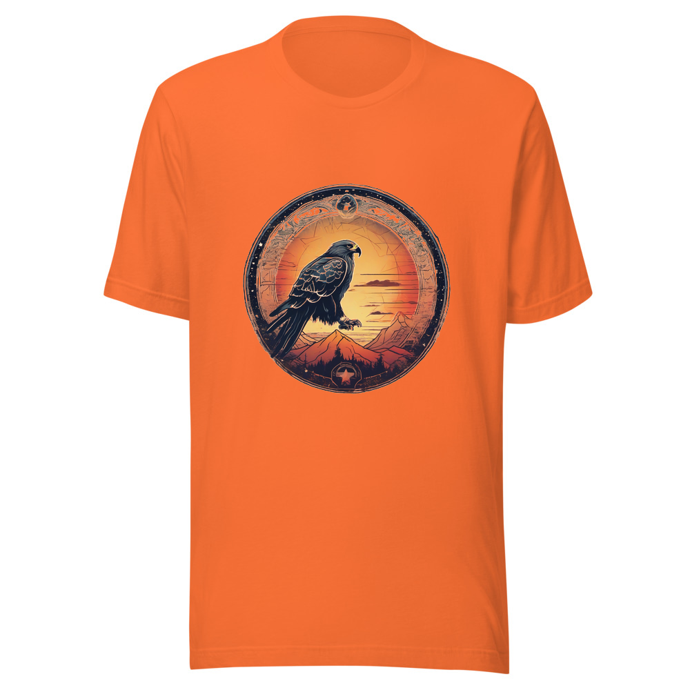 Orange T-Shirt with print art