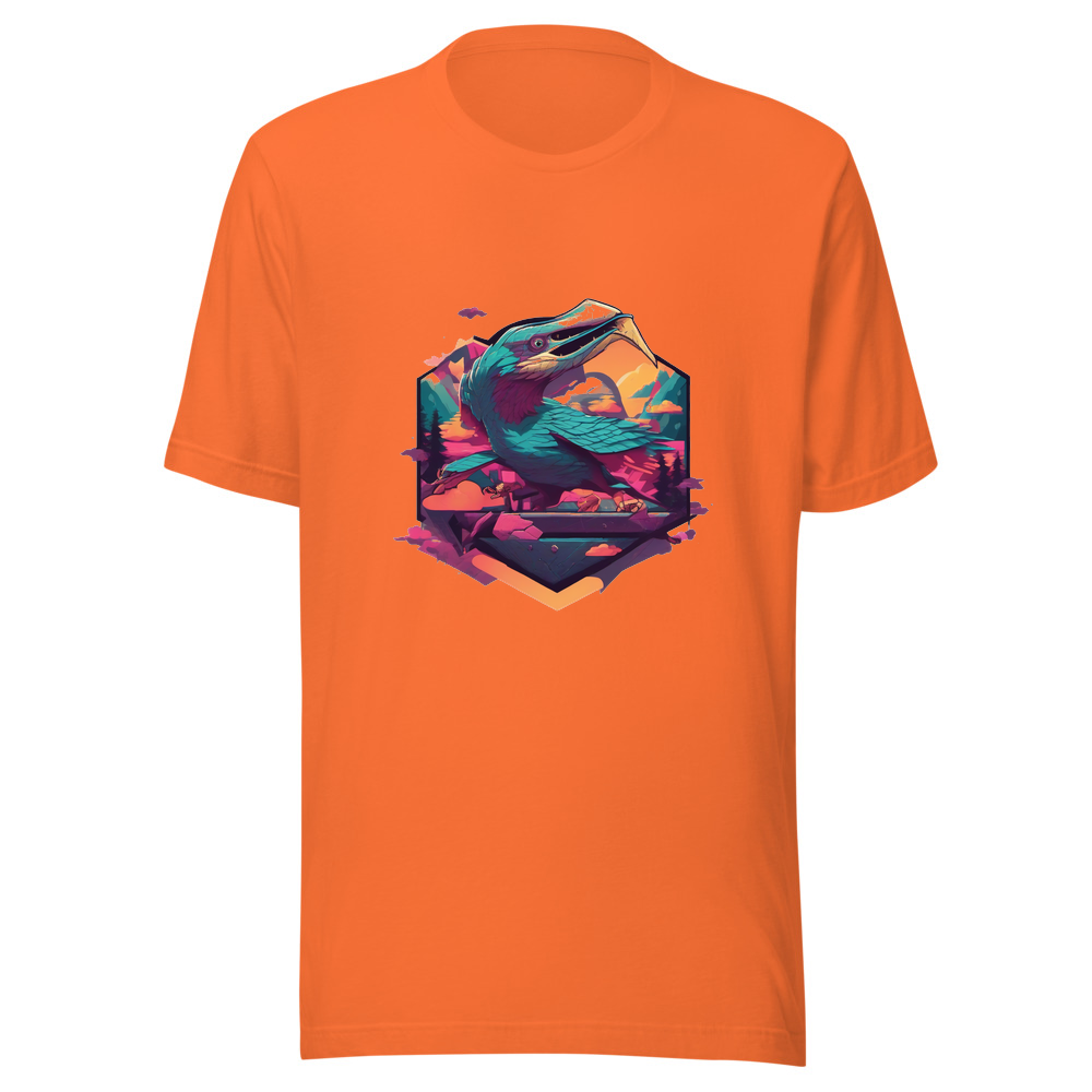 Orange T-Shirt with print art