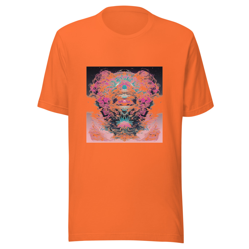 Orange T-Shirt with print art