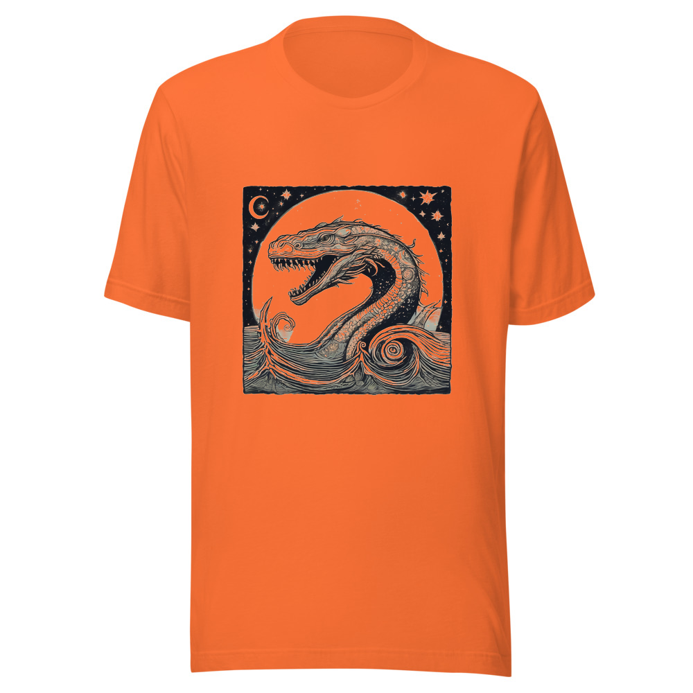 Orange T-Shirt with print art