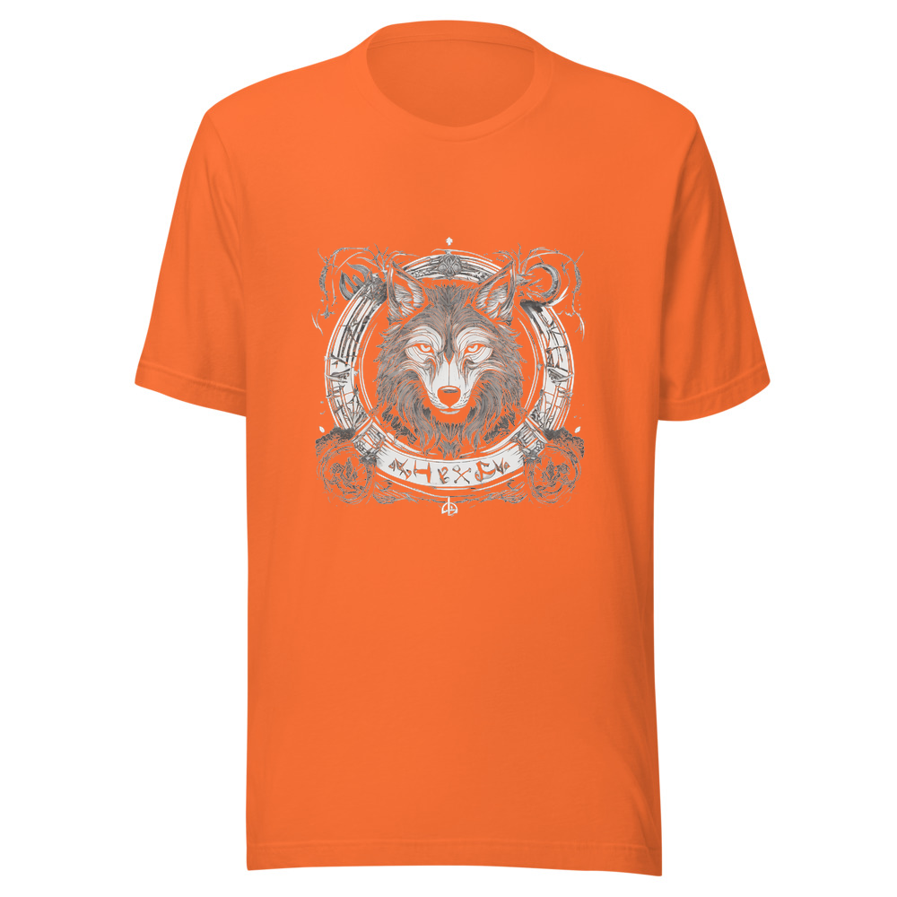 Orange T-Shirt with print art