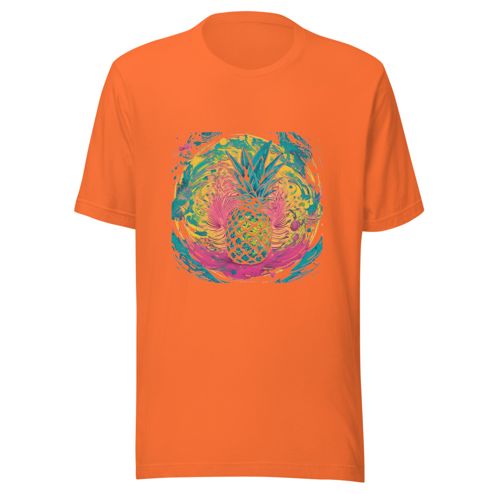 Orange T-Shirt with print art