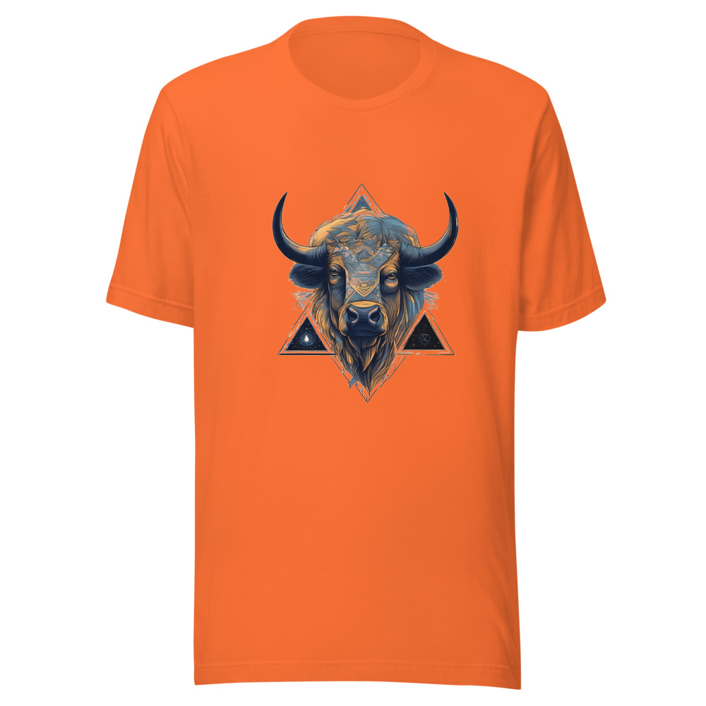 Orange T-Shirt with print art