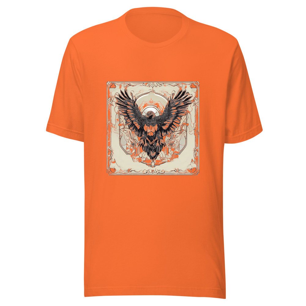 Orange T-Shirt with print art