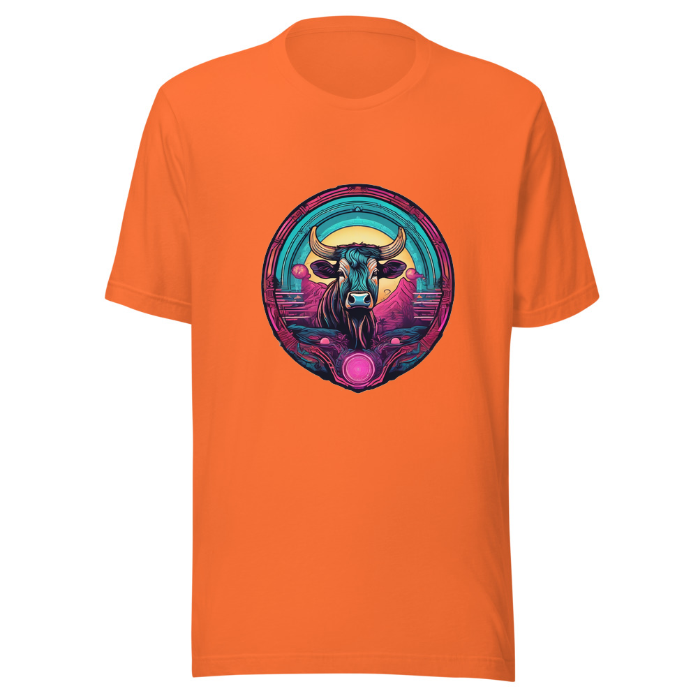 Orange T-Shirt with print art
