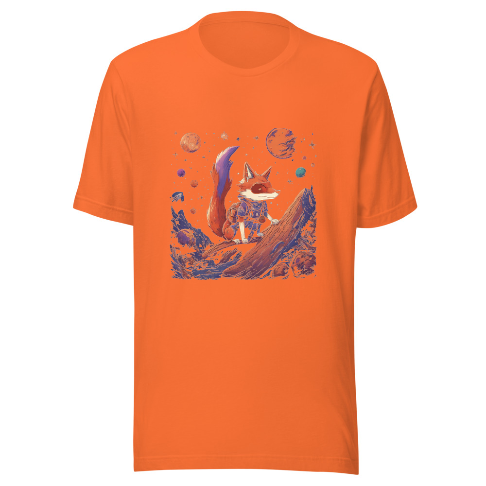 Orange T-Shirt with print art