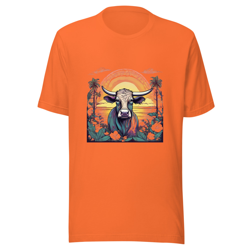 Orange T-Shirt with print art