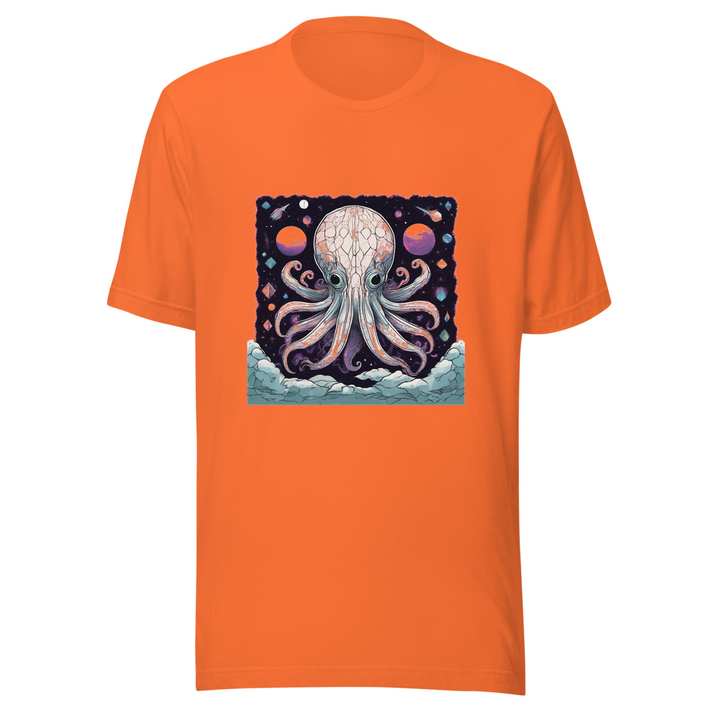 Orange T-Shirt with print art